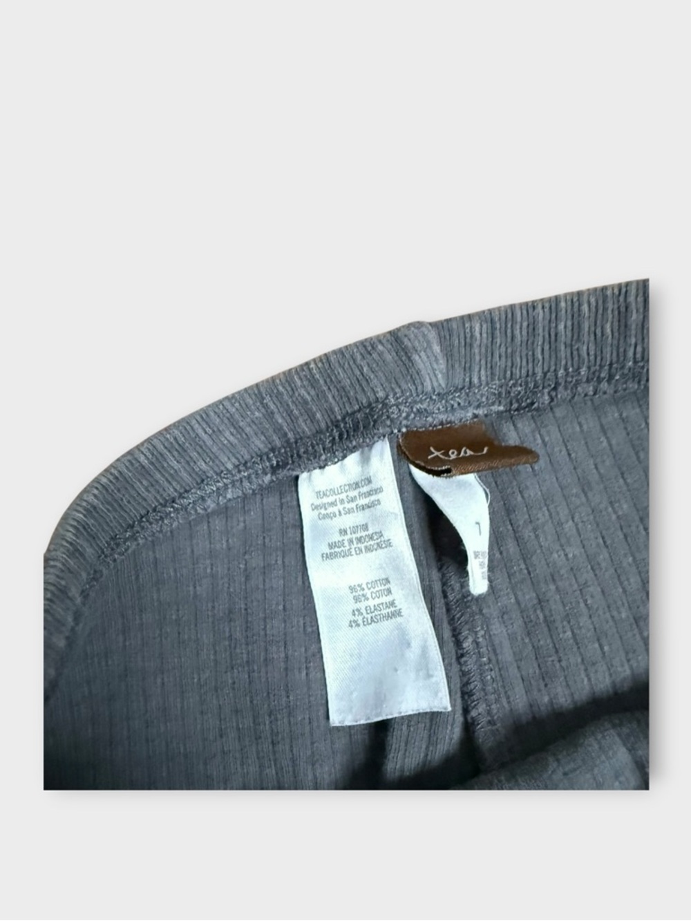 Tea Collection Gray Ribbed Knit Leggings - Picture 2 of 3